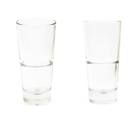 Tall drinking glass isolated