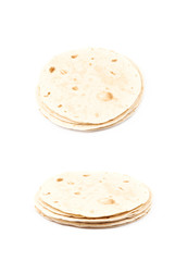 Wheat flour tortilla isolated
