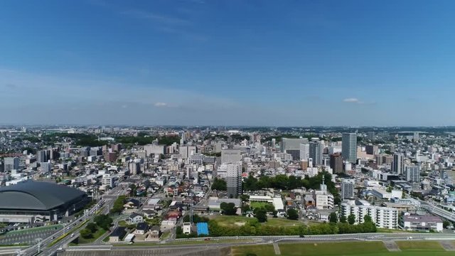 街並み空撮　右移動