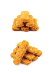 Fish stick in breadcrumbs isolated