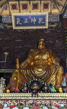 Statues of Guan Yu, Liu Bei and Zhang Fei, In The Guan yu temple, Hubei  China. Stock Photo | Adobe Stock