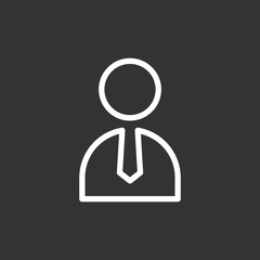 User Icon in trendy flat style outline symbol for your web site design