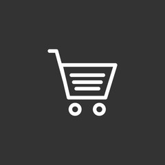 Shopping cart basket trolley icon flat vector illustration