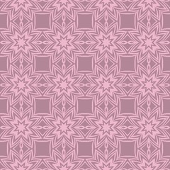 Seamless geometric pattern with floral abstract decoration. Vector illustration