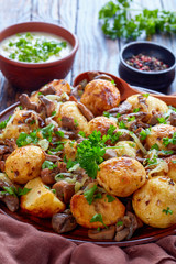 new Potatoes with Wild porcini Mushrooms