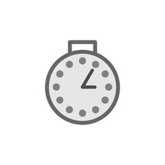 Clock icon vector illustration isolated on white background. Simple clock sign image