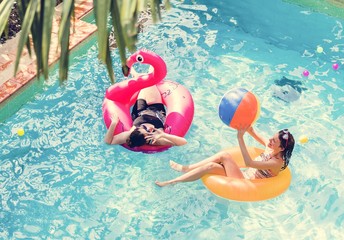 Mother and daughter having fun