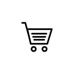 Shopping cart basket trolley icon flat vector illustration
