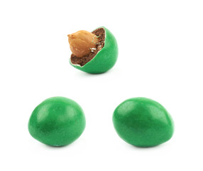 Glazed chocolate nut candy isolated