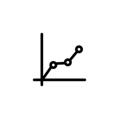 Graph growth line simple flat style outline icon on screen