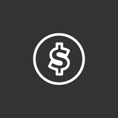 Money. Line Icon Vector. Payment system. Coins and Dollar cent Sign