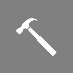 Hammer icon. Vector illustration, flat design.