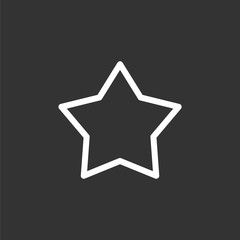 Obraz premium Star icon simple flat style outline vector sign