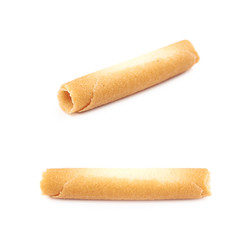 Tube shaped cookie isolated