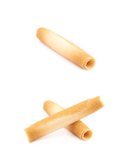 Tube shaped cookie isolated