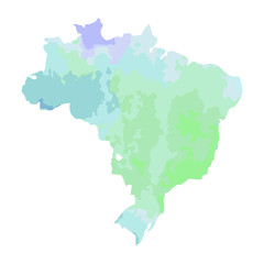 map of brazil with a blue, green, violet texture