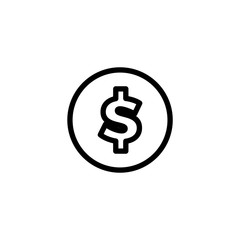 Money. Line Icon Vector. Payment system. Coins and Dollar cent Sign