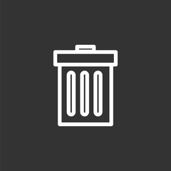 Trash can icon for simple flat style ui design