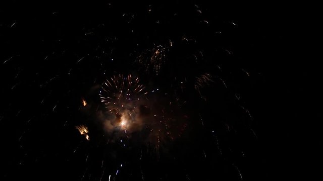 colorful fireworks on night sky