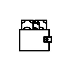 Money. Line Icon Vector. Payment system. Coins and Dollar cent Sign