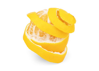 Naklejka na ściany i meble whole and half lemon fruit isolated on white background