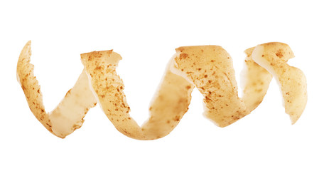 Potato peel on a white background