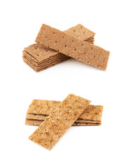 Thin rye crispy cracker isolated