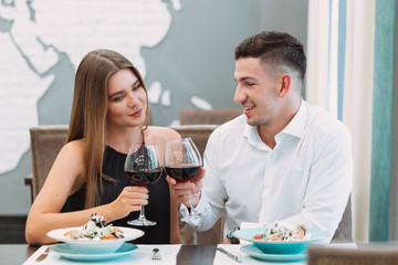 Beautiful couple in a restaurant