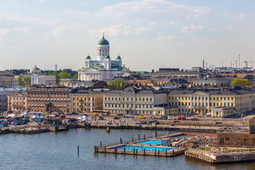 View of the central part of Helsinki and the presidential palace