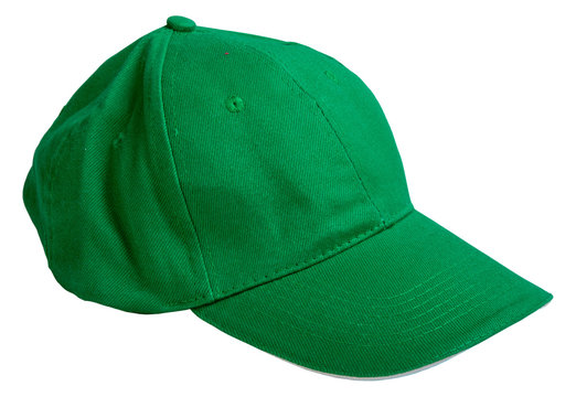green baseball cap. isolated on white background