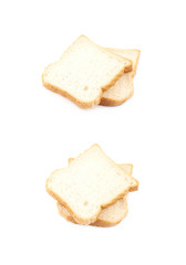 Sliced white bread isolated