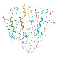 Colorful bright confetti isolated on transparent background. Festive vector illustration