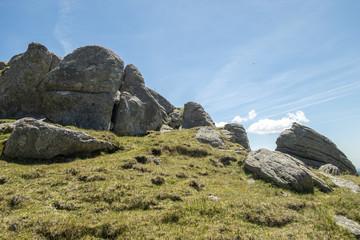 View of the small Sphinx, in Carpathian Mountains,  Bucegi Natural Park, Romania