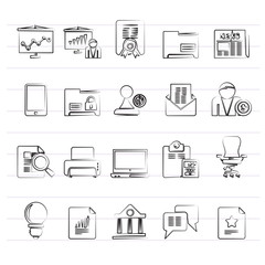 Business and office equipment icons - vector icon set 2