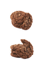 Chocolate chip cookie isolated