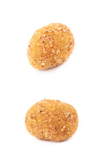 Breadcrumb coated nut isolated