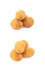 Breadcrumb coated nut pile isolated