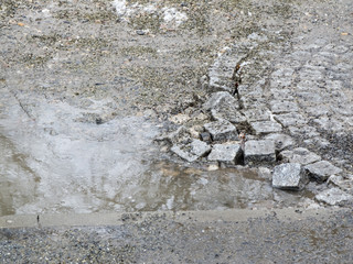 broken paving stones