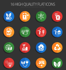 alternative energy 16 flat icons