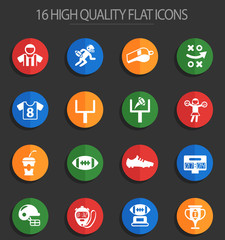 american football 16 flat icons