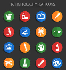 Fototapeta premium art 16 flat icons