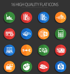 currency exchange 16 flat icons