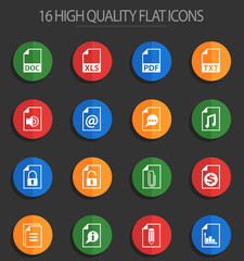 document 16 flat icons
