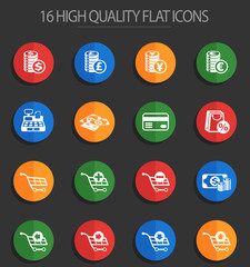 e-commerce 16 flat icons