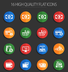 e-commerce 16 flat icons