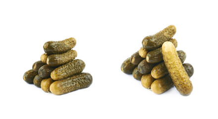 Pile of pickles isolated