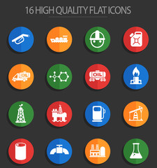 extraction of oil 16 flat icons