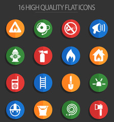 Fototapeta premium fire brigade 16 flat icons