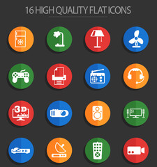 home appliances 16 flat icons