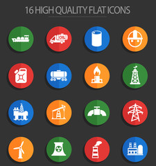 industry 16 flat icons